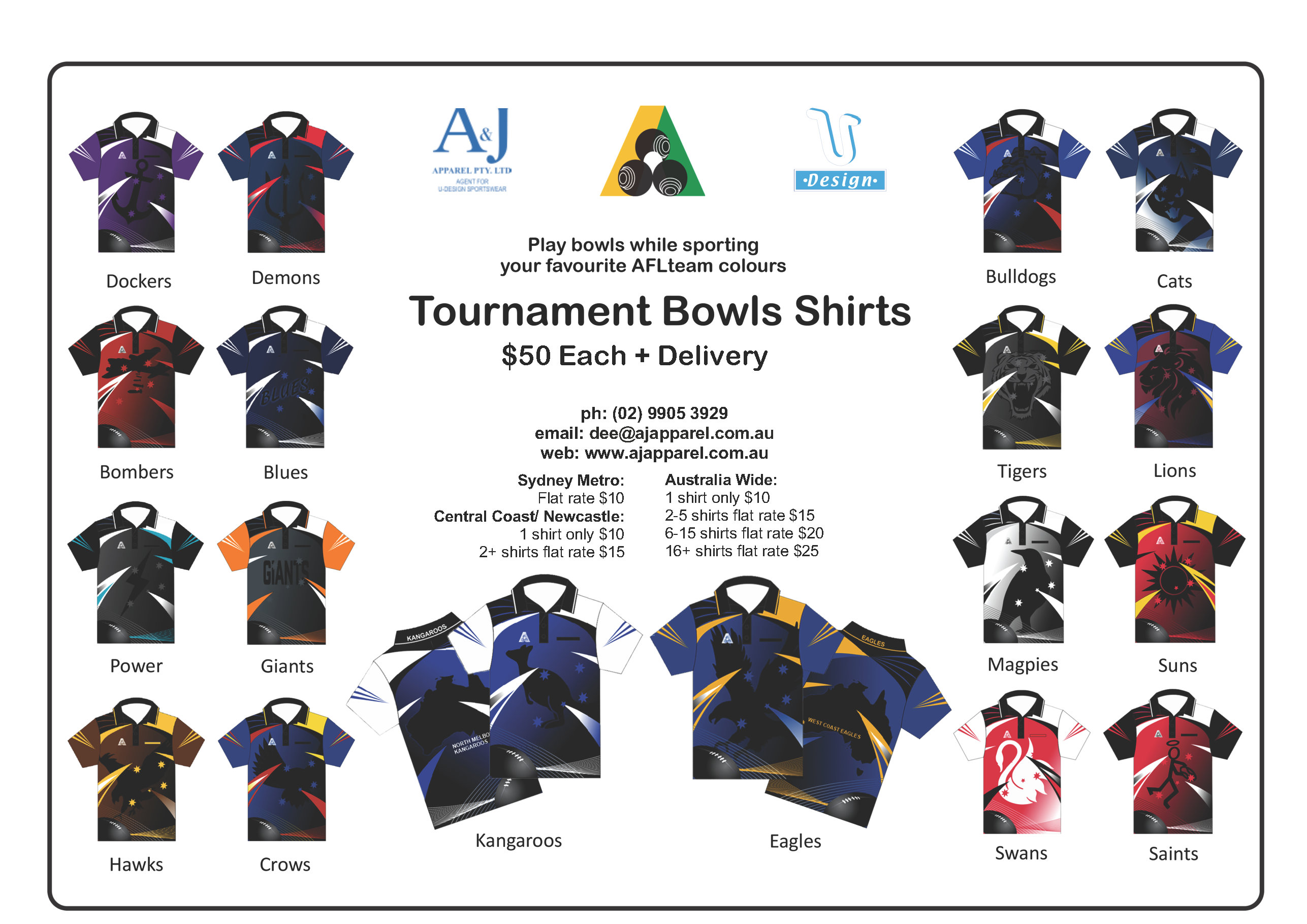 AFL Tournament Shirts Flyer